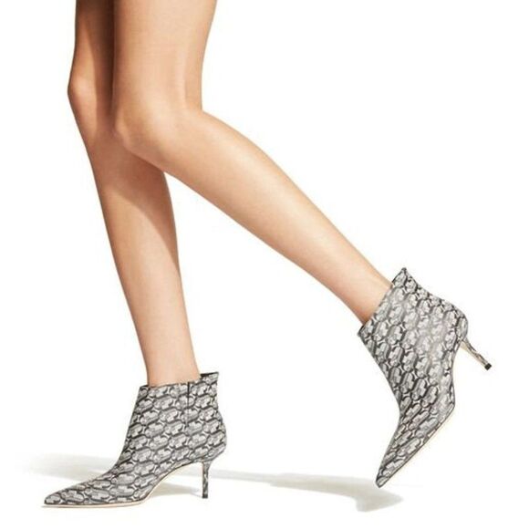 NWOT JIMMY CHOO Marinda 65 Black & Silver Monogram 'JC" Logo Booties Siz… - Picture 2 of 12